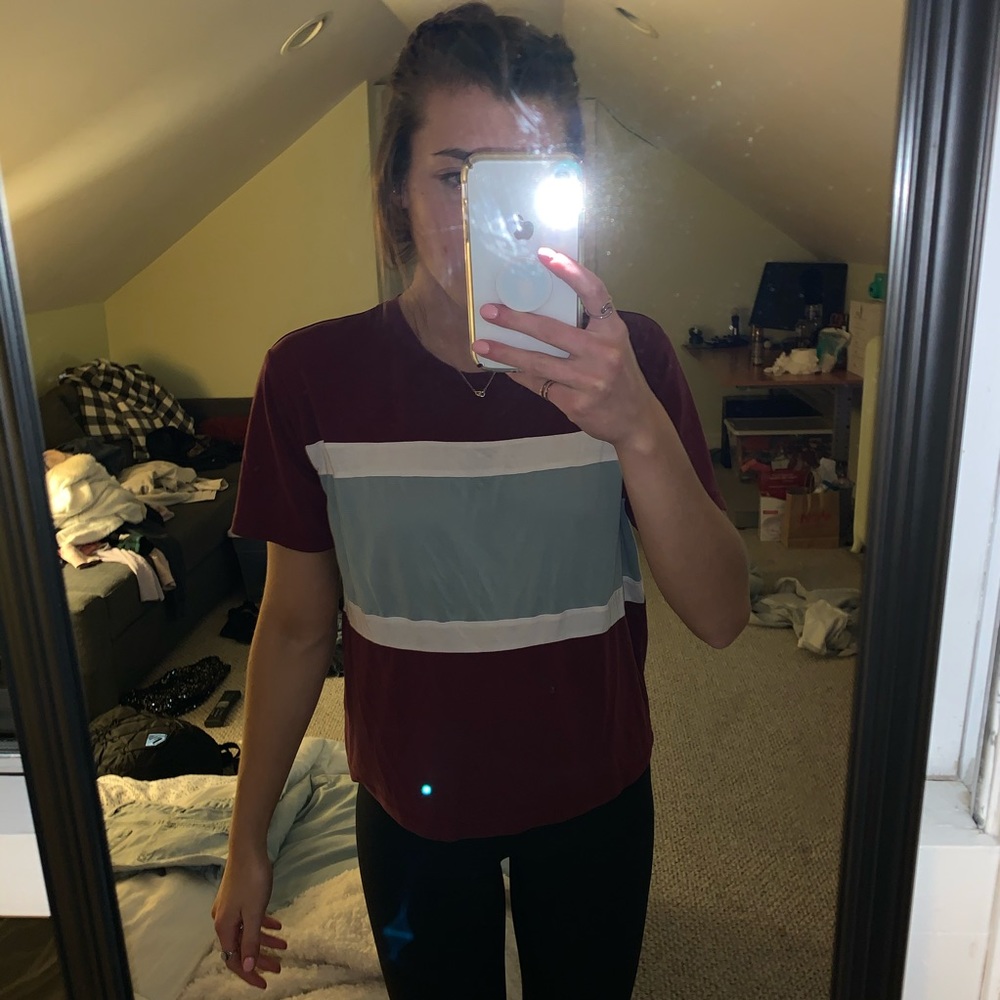 Maroon striped tee